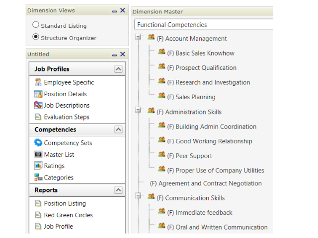 Competency library screen