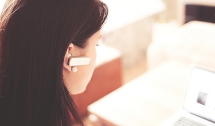 Customer service professional assisting a client